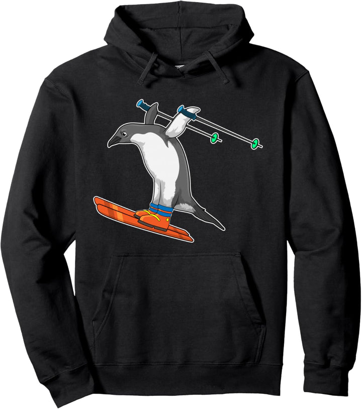 Pinguin Skispringer Ski Wintersport Pullover Hoodie