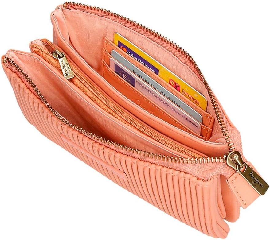 Pepe Jeans Aurora Geldbörse drei Fächer Orange 17,5 x 9,5 x 2 cm Kunstleder Orange dreifache Geldbör