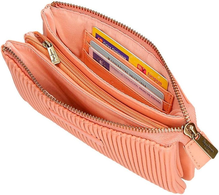 Pepe Jeans Aurora Geldbörse drei Fächer Orange 17,5 x 9,5 x 2 cm Kunstleder Orange dreifache Geldbör