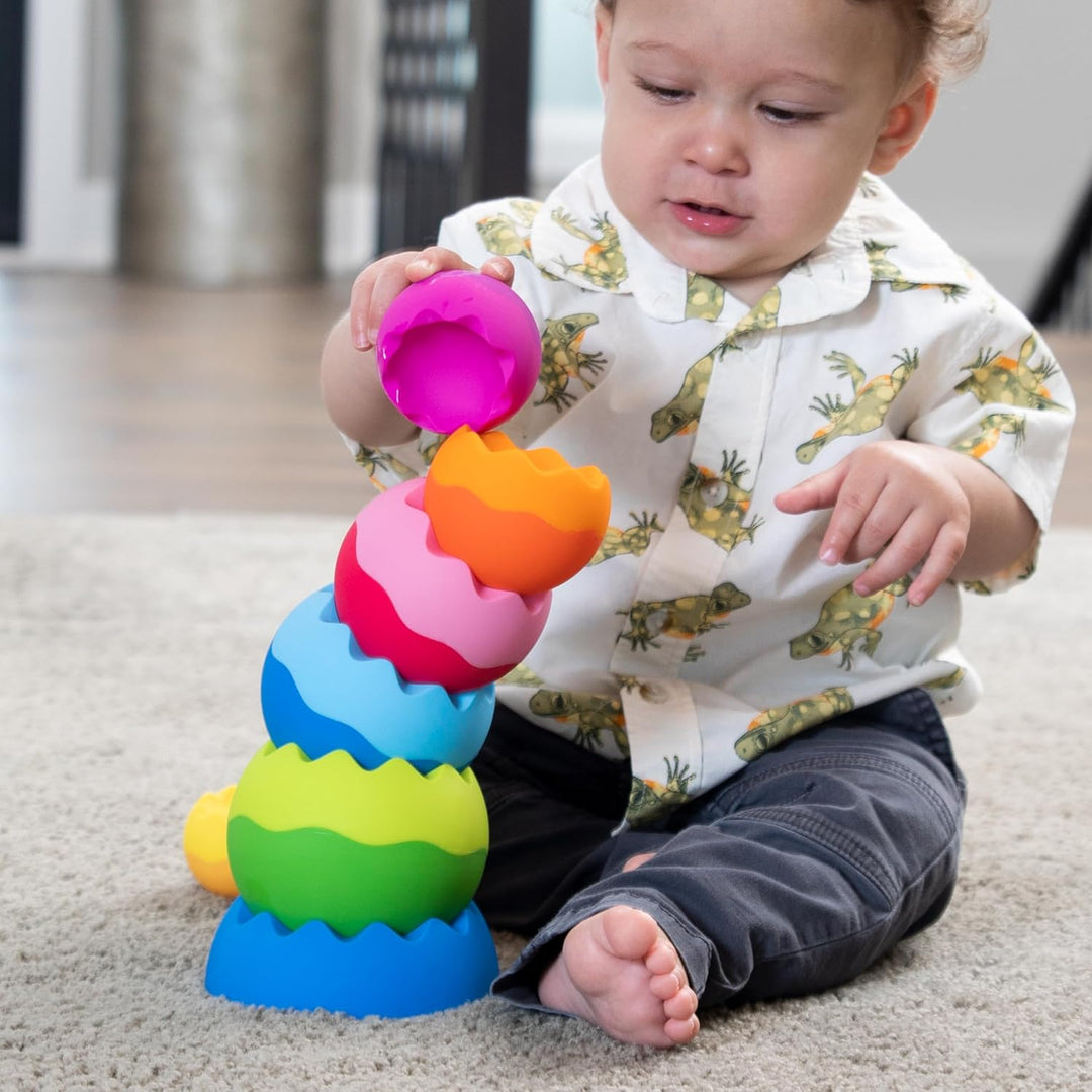 Fat Brain Tobbles Neo, Fat Brain Toys, Stacking Toys for Toddlers, Stacking Toy with Colours, Soft S