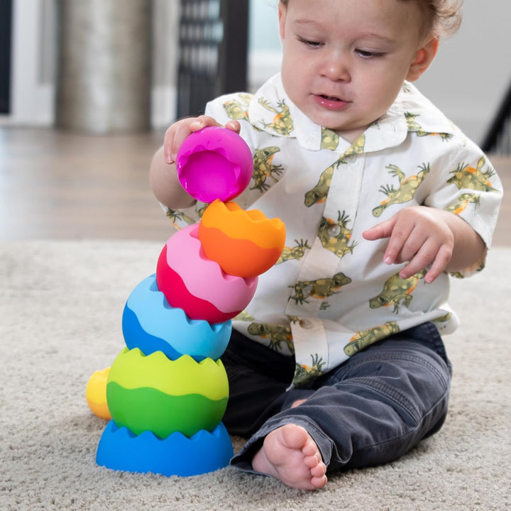 Fat Brain Tobbles Neo, Fat Brain Toys, Stacking Toys for Toddlers, Stacking Toy with Colours, Soft S