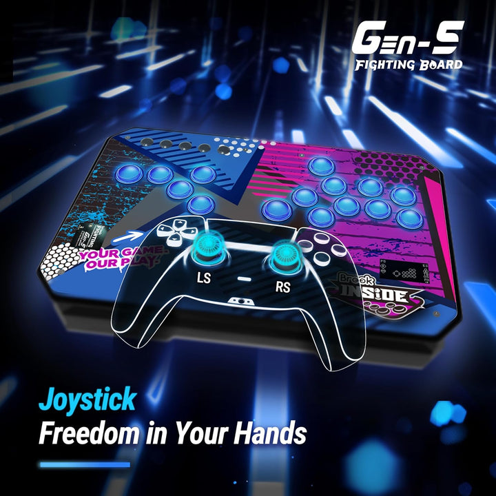 Brook Gaming GEN 5 Wired Fighting Board – Kompatibel mit PS5, PS4, NS, NS2 und PC/Ultra-niedrige Lat