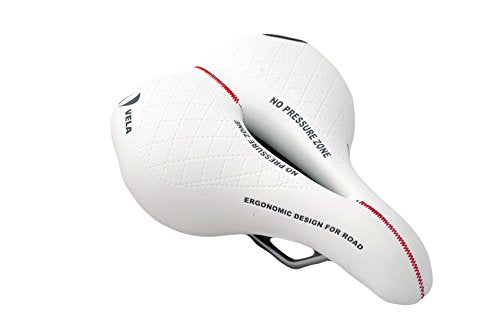 Selle Montegrappa FAHRRADSATTEL CITYSATTEL MTB Sattel Leder Damen Herren XC 2009 Vela in Weiss mit E