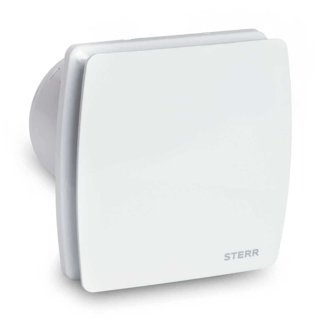 STERR Badezimmerlüfter LFS100-Q 100 mm mit Rückschlagklappe Weiss - Leiser Badlüfter BASIC 100 mm, B