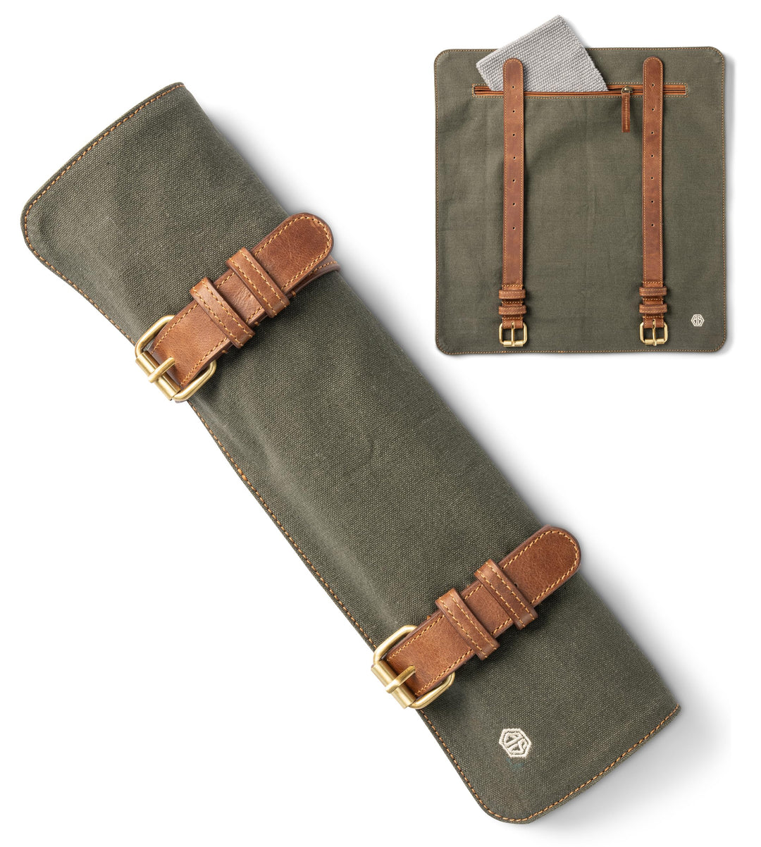 Angus Stoke Messertasche für Kochmesser | Premium Kochmesserrolle gross | Messer Tasche mit extra Fa