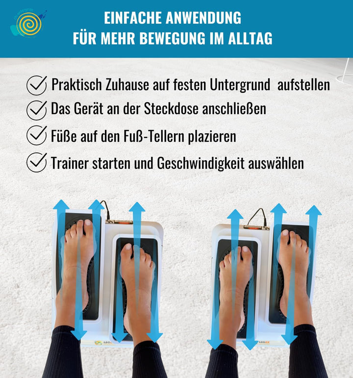 Bioenergiser Leg Exerciser Beinschwinggerät für passive Bewegungen der Beine Legex pro, 3 Geschwindi