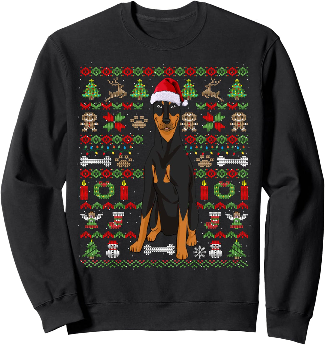 Ugly Christmas Dobermann Weihnachten Hunde Geschenk Sweatshirt