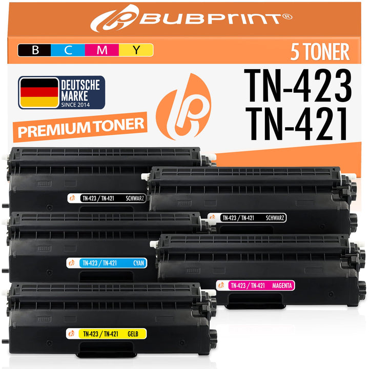 Bubprint TN 423 5 Toner kompatibel als Ersatz für Brother TN-423 TN423 für MFC-L8690CDW HL-L8260CDW