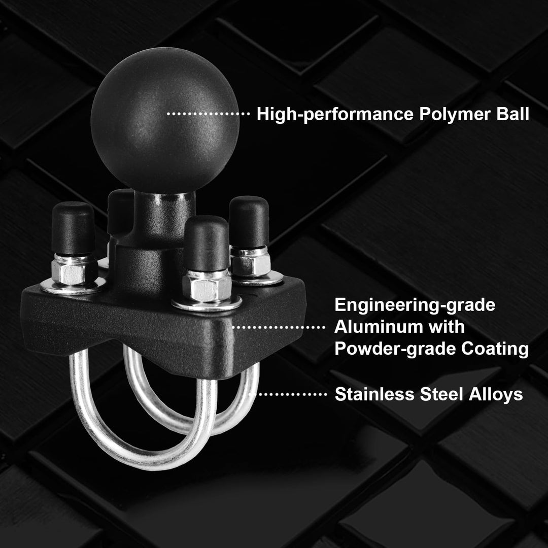 1,5 Zoll C-Kugel Basis mit U-Bügel Halterung, verstärkter Aluminium-Guss für 19-31mm Rohre, 304 Edel