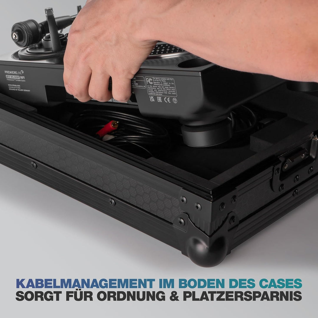 Reloop Premium RP-7 Turntable Case - Robuste Konstruktion mit kratzfester Hexa-Oberfläche in mattem