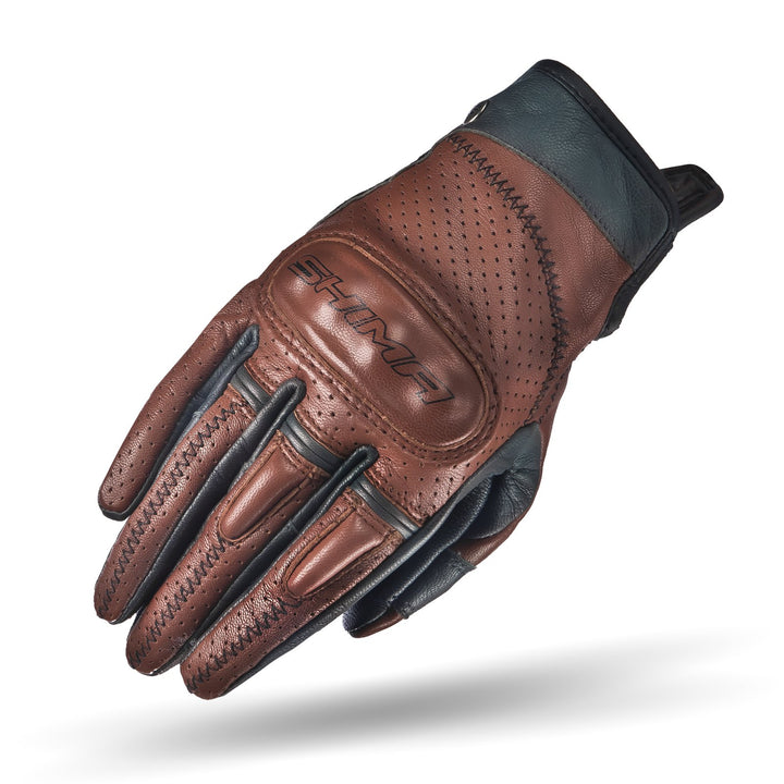 SHIMA Caliber Motorradhandschuhe Damen Herren - Klassische, Vintage, Sommer mit Protektoren L Braun