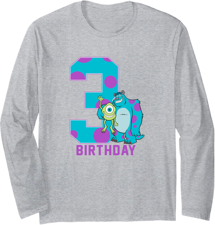 Disney Pixar Monsters Inc. Mike and Sully 3rd Birthday Langarmshirt