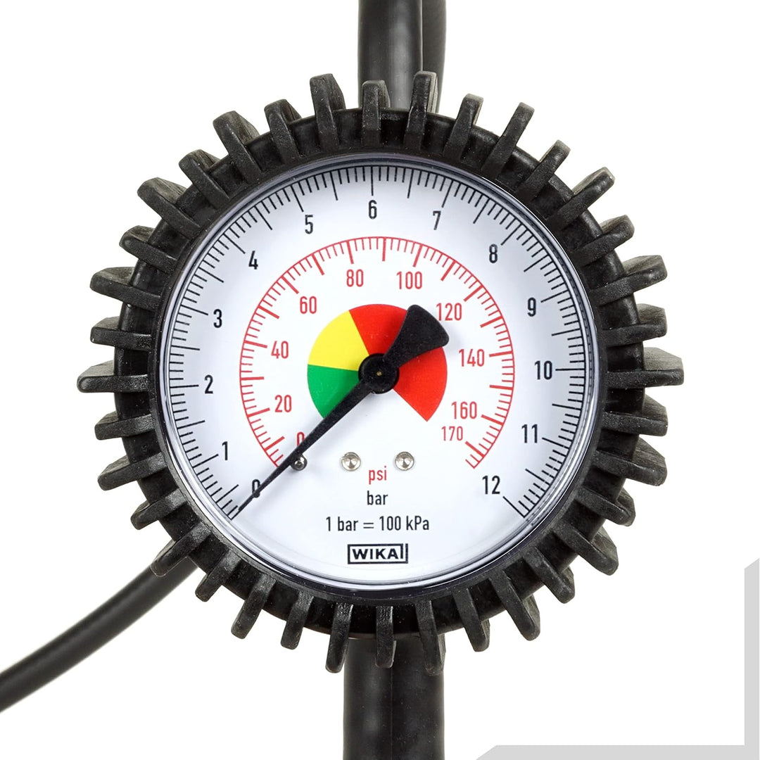 GAV Reifenfüller Messgerät mit WIKA 80mm Manometer (Standard) Profi Reifendruckprüfer Druckluft für