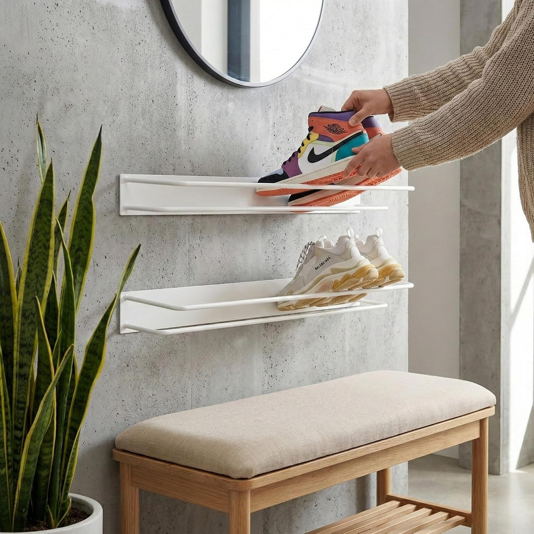 Entrata - Schuhregal Wandmontage 2er Set - Schuhaufbewahrung Hängend - Länge 78 cm - Schuhorganizer,