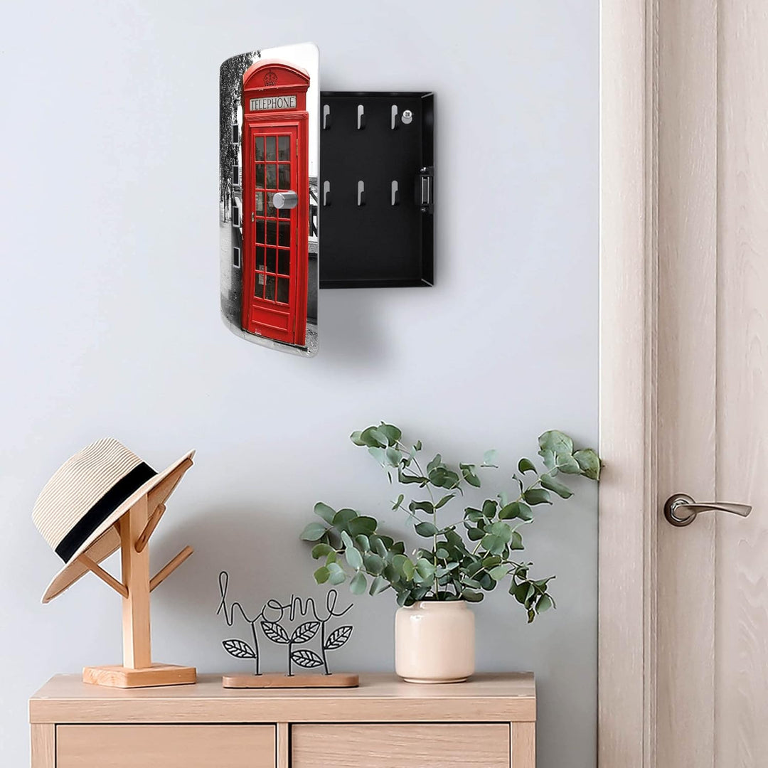 banjado® Design Schlüsselkasten aus Edelstahl Motiv London Telephone für 10 Schlüssel - Schlüsselsch