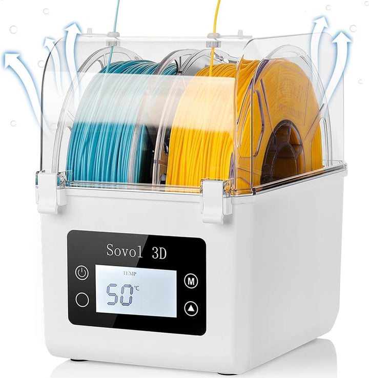 Filament Trockner, Sovol 3D Upgraded Trockenbox Heizung Dryer Box Aufbewahrungsbox 2KG Halter für PL