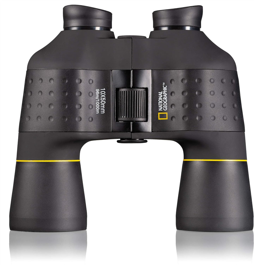 National Geographic Fernglas 10x50 Porro mit Mitteltriebfokussierung, robuster Gummiarmierung und St
