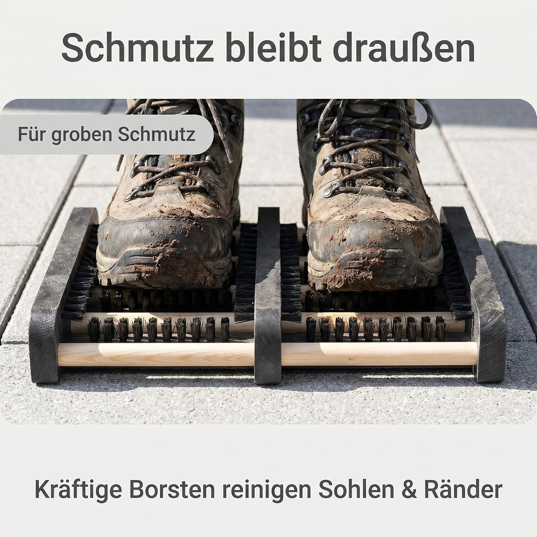 Entrando Schuhabstreifer für aussen - kräftige und robuste Bürsten - pflegeleicht, rutschfest - Fuss