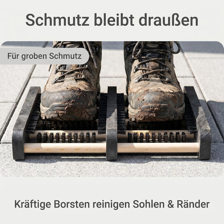 Entrando Schuhabstreifer für aussen - kräftige und robuste Bürsten - pflegeleicht, rutschfest - Fuss