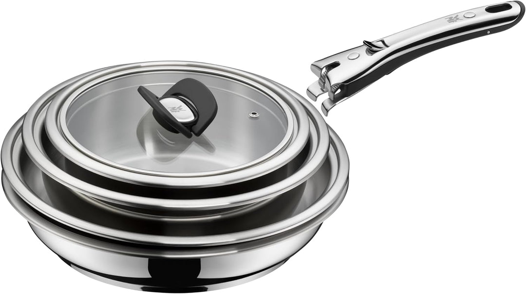 WMF Click&amp;Serve Bratpfanne 24cm Induktion, ohne Edelstahlgriff, Edelstahlpfanne unbeschichtet, Croma