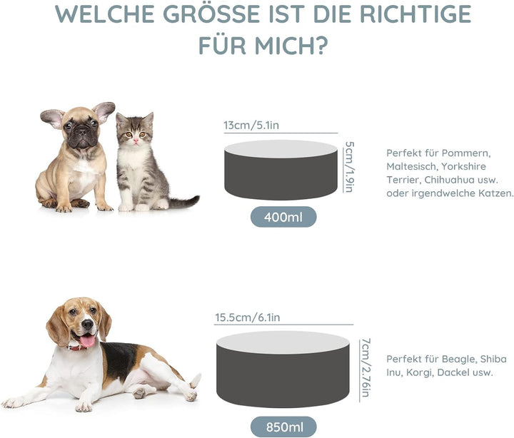 SPUNKYJUNKY Hundenapf Keramik Grosse Hunde Katzennapf Erhöht mit Bambus Ständer Futternapf für Hund