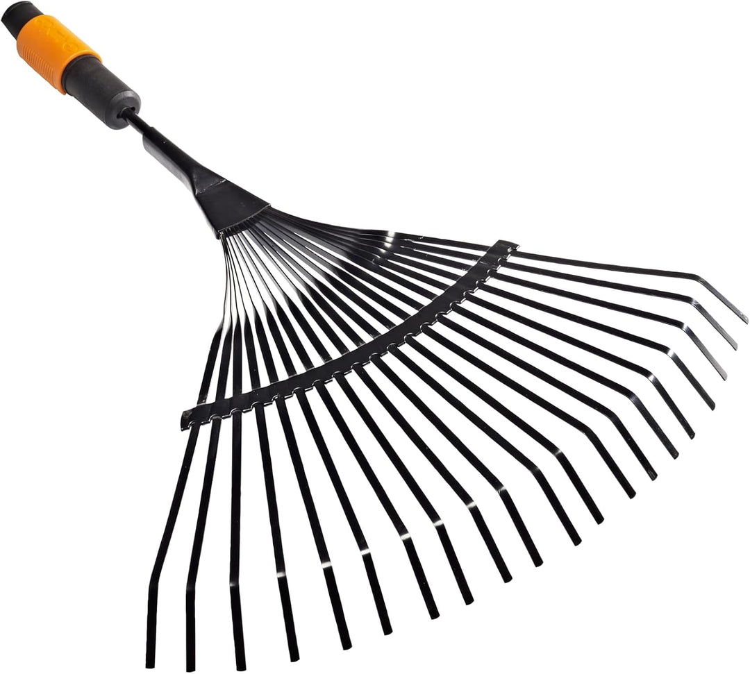 Fiskars Fächerbesen, Werkzeugkopf, Mit 20 Zinken, Breite: 56 cm, Stahl-Zinken, Schwarz/Orange, QuikF