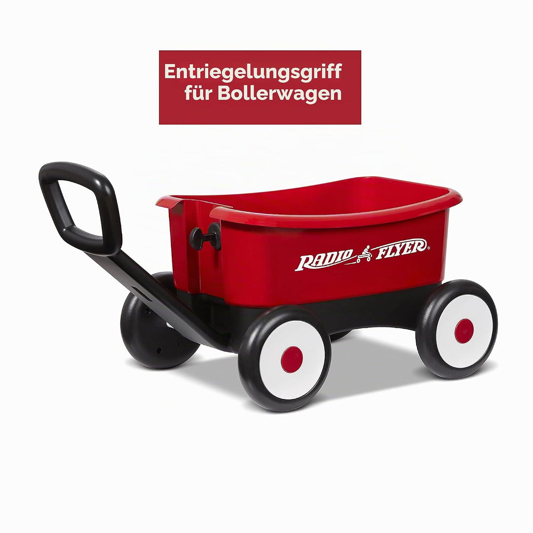 Radio Flyer Push &amp; Pull Walker Kombi mit Teddybär, roter 2-in-1 Wagen für Kleinkinder, für 1–4 Jahre