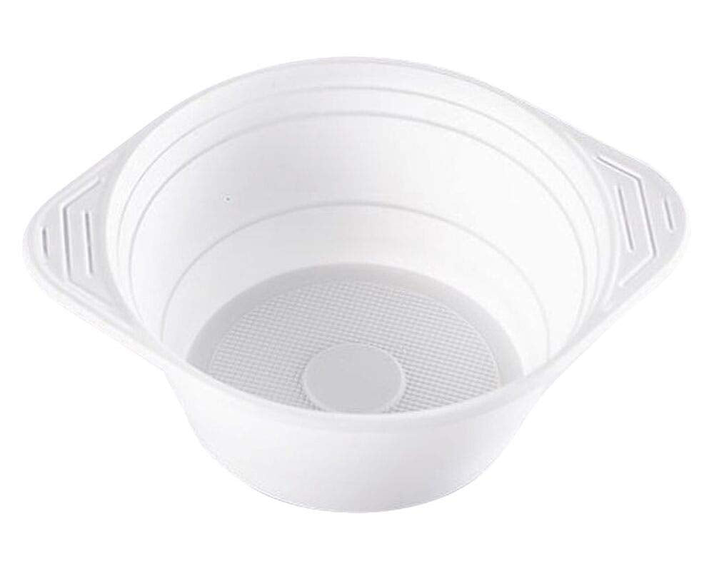 1-PACK Suppenterrine Suppenteller 750ml, PP, 10 gr, Mikrowellentauglich, weiss, 100 Stück