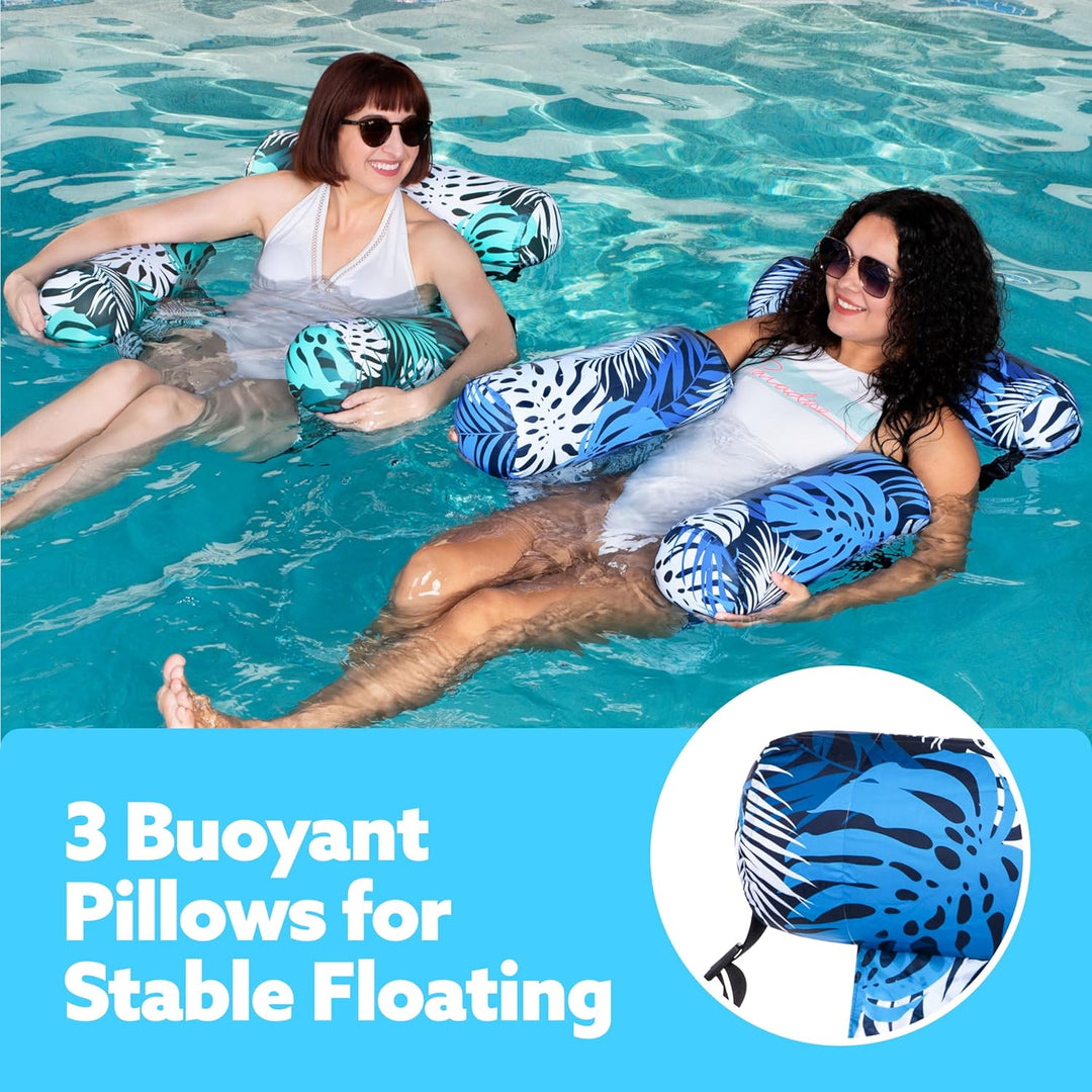 Sloosh 2 Packungen Pool Float Hängematte Stühle, Blumenmuster Wasser schwimmenden Stuhl, Aufblasbare