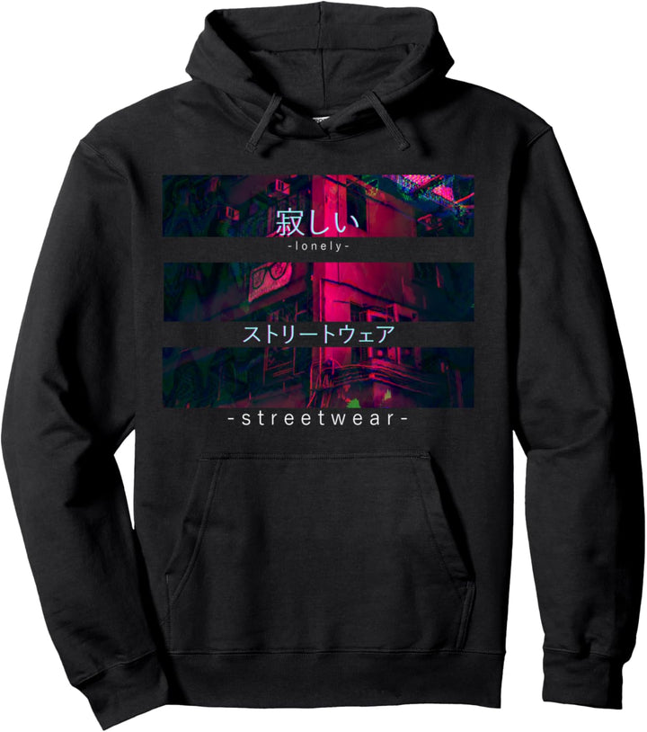 Japan Tokyo Lonely Streetwear Vaporwave Aesthetic Otaku Pullover Hoodie