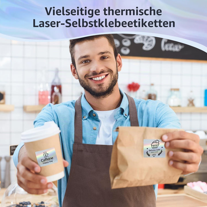 Phomemo M110/M220/M221/M200/M120/M100/M108/M150/M250/M260 Laser Silver Selbstklebende Etiketten 40x3