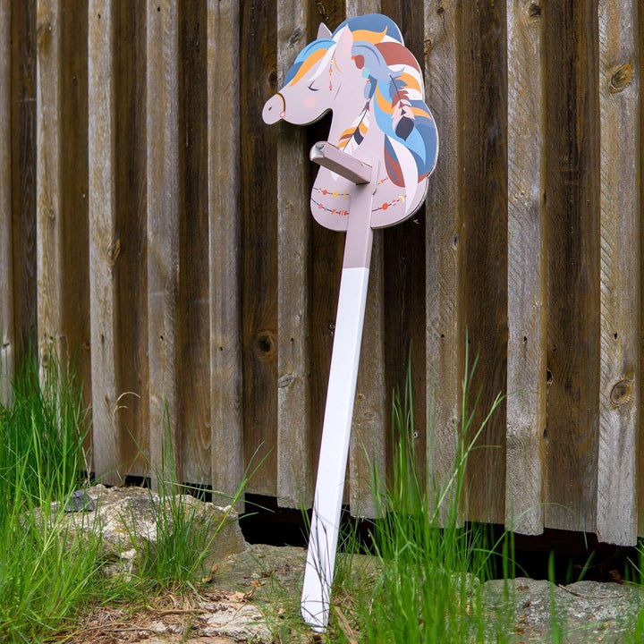 Steckenpferd aus Pappe 115 x 40 x 25 cm Hobbyhorse Stockpferd - Pferd Ethno blau, Pferd Ethno Blau