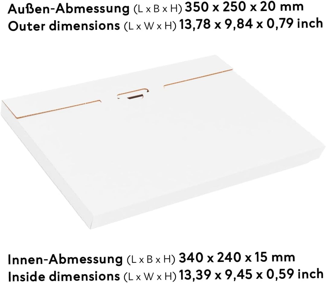 verpacking Kalenderverpackung 350 x 250 x 20 mm Weiss [Grösse und Stückzahl wählbar] simple Faltart