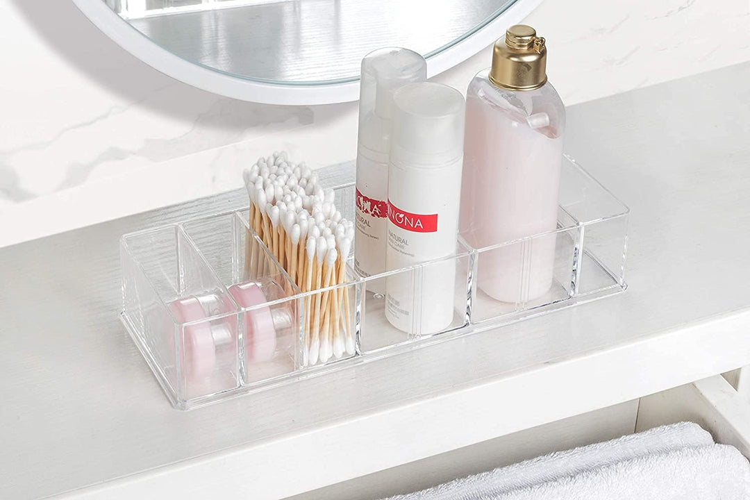 Seitop 2 Stücke Abnehmbarer Kosmetik Organizer 8 Fächern Make-up-Organizer Acryl Aufbewahrungsboxen,