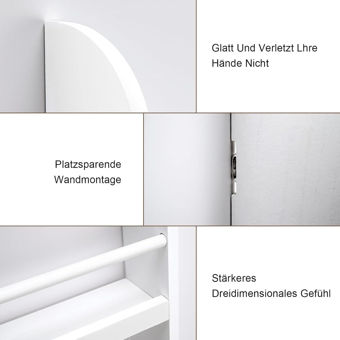 Bücherregal Kinder Wand, Bücher-Organizer mit 4 Ablagen, Kinderregal für Buchaufbewahrung, Wandregal