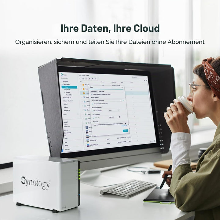 Synology DS223j 2-Bay Diskstation NAS (Realtek RTD1619B 4-Core 1.7 GHz 1GB DDR4 Ram 1xRJ-45 1GbE LAN