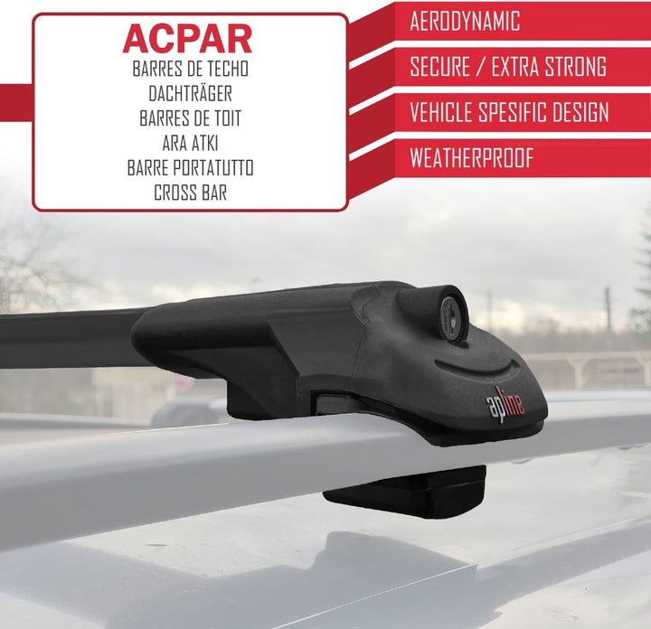 acpar Kompatibel mit Dacia Jogger 2021-2023 Relingträger ACE-1 Dachträger Gepackträger SCHWARZ