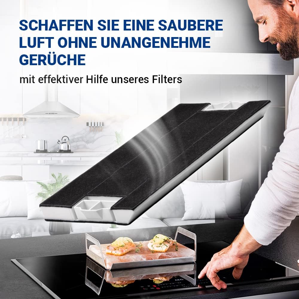 VIOKS SET 3x Aktivkohlefilter Dunstabzugshaube 380/395 x 175/196 x 30 mm Ersatz für Bosch DHZ4506 43