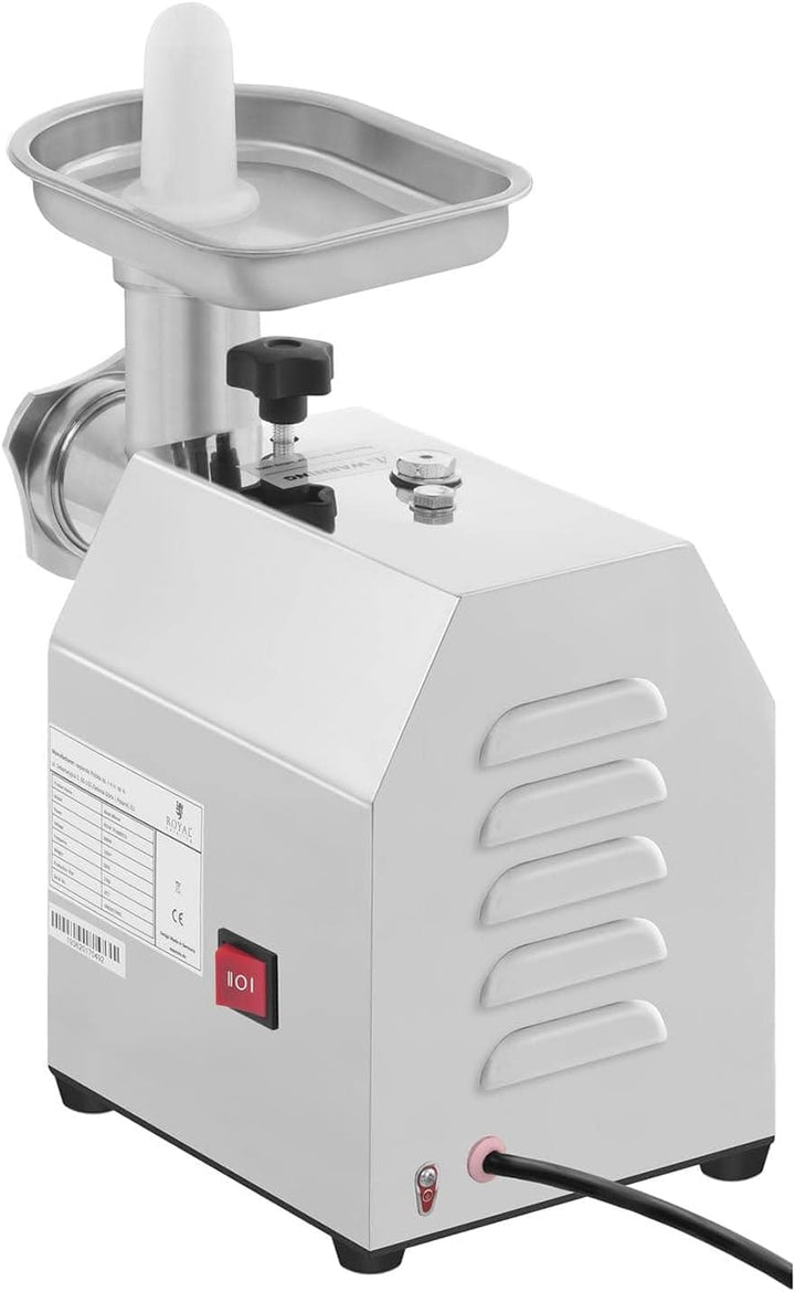 Royal Catering RCFW 70-600ECO Fleischwolf Elektrisch Edelstahl Fleischmaschine (70 kg/h, 600 W, Reve