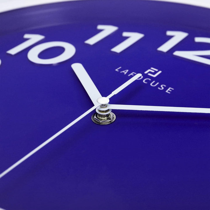Lafocuse 3D Ziffern Lautlos Wanduhr Blau, Modern Wanduhr 30cm Leicht zu Lesen, Ohne Ticken Geräuschl