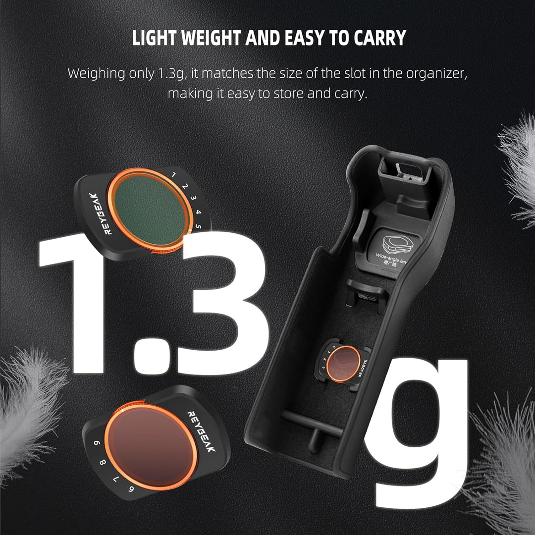 REYGEAK Magnetischer Filterset für DJI Osmo Pocket 3 ,Variabler ND Filter VND 2-512, 1-9 Stop Graufi