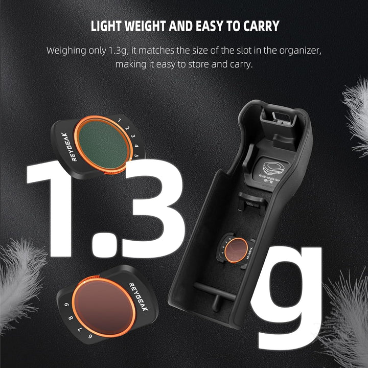 REYGEAK Magnetischer Filterset für DJI Osmo Pocket 3 ,Variabler ND Filter VND 2-512, 1-9 Stop Graufi