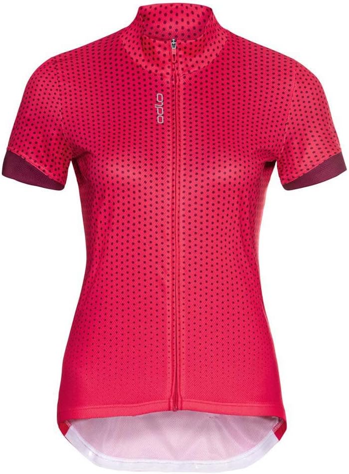 Odlo Damen Essentials_411951 Radtrikot mit Reissverschluss (1er Pack) S Paradise Pink - Raspberry Fu