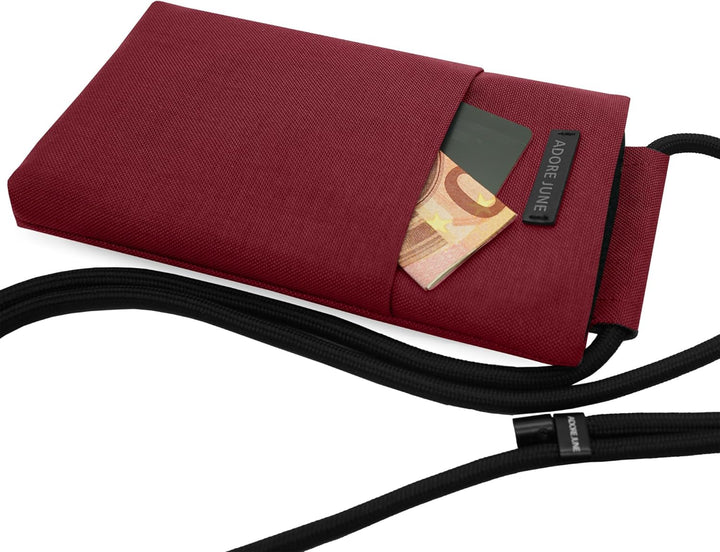 Adore June Move Handy Umhängetasche Crossbody 6-6,3 Zoll Bordeaux-Rot | Kompatibel mit iPhone 17 Pro