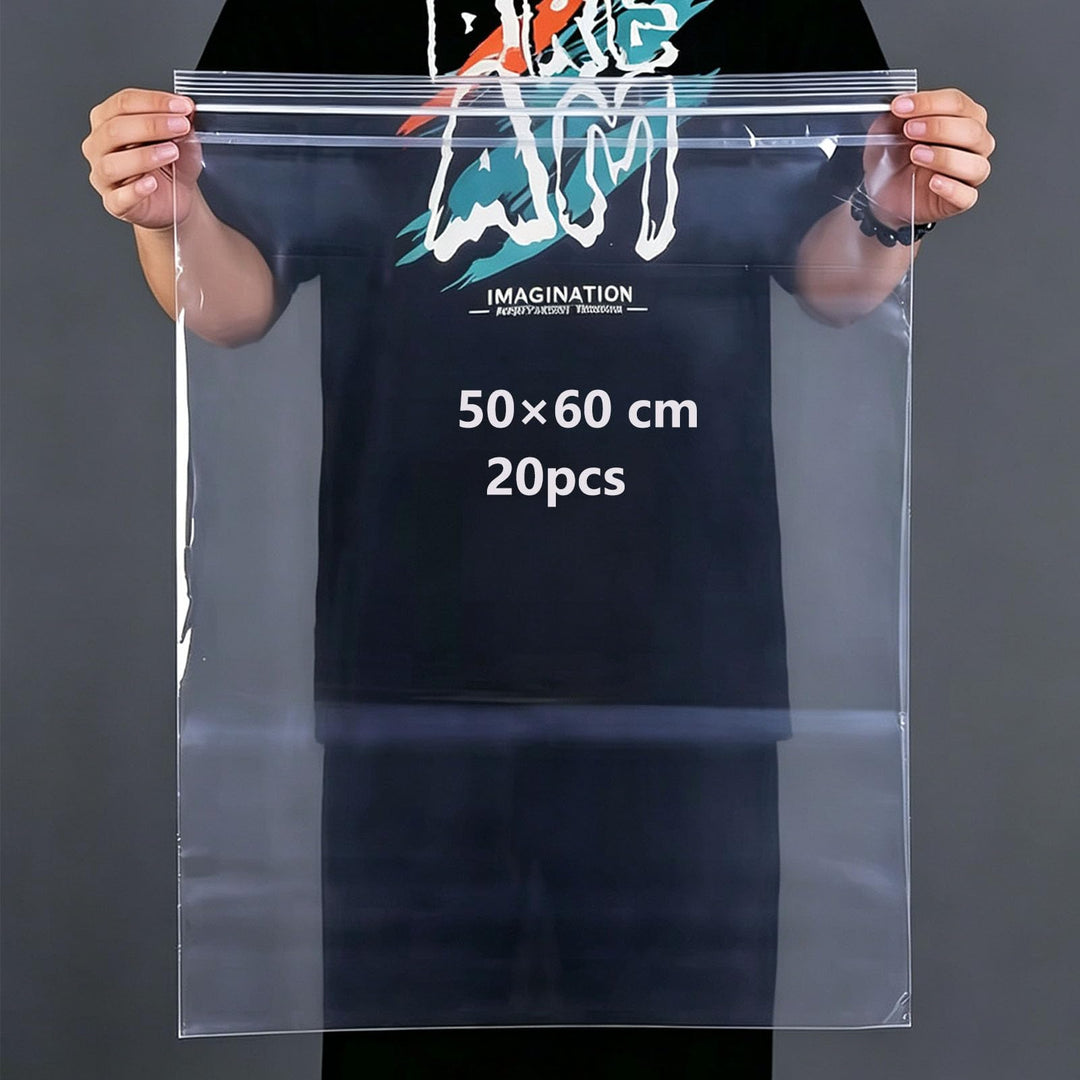 20 grosse Reise-Kleideraufbewahrungstaschen, transparent, transparent, versiegelt, wasserdicht, Gepä