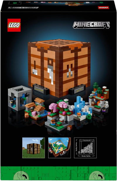 LEGO Minecraft Die Werkbank Bauset, Videospiel-Set mit 8 Figuren, darunter Steve, Alex, Kreaturen un