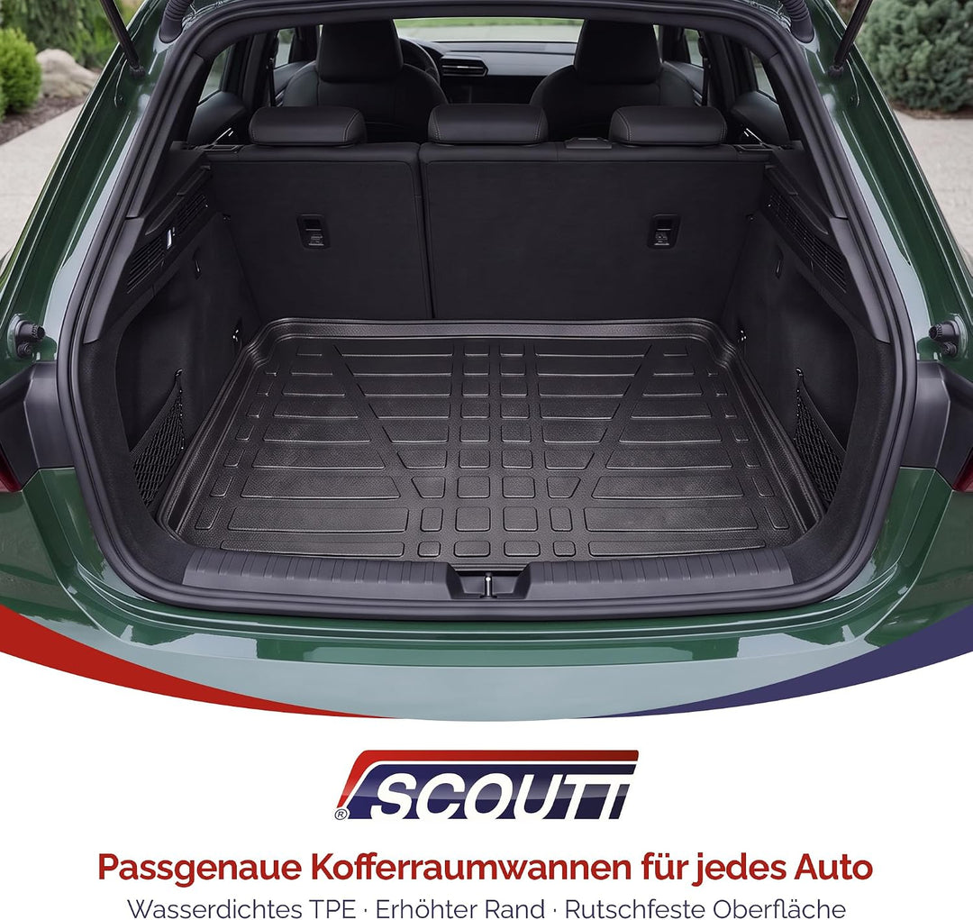 SCOUTT Kofferraumwanne passend für Kia Ceed SW Kombi 2007-2011, 3D TPE Allwetter mit hohem Rand Geri