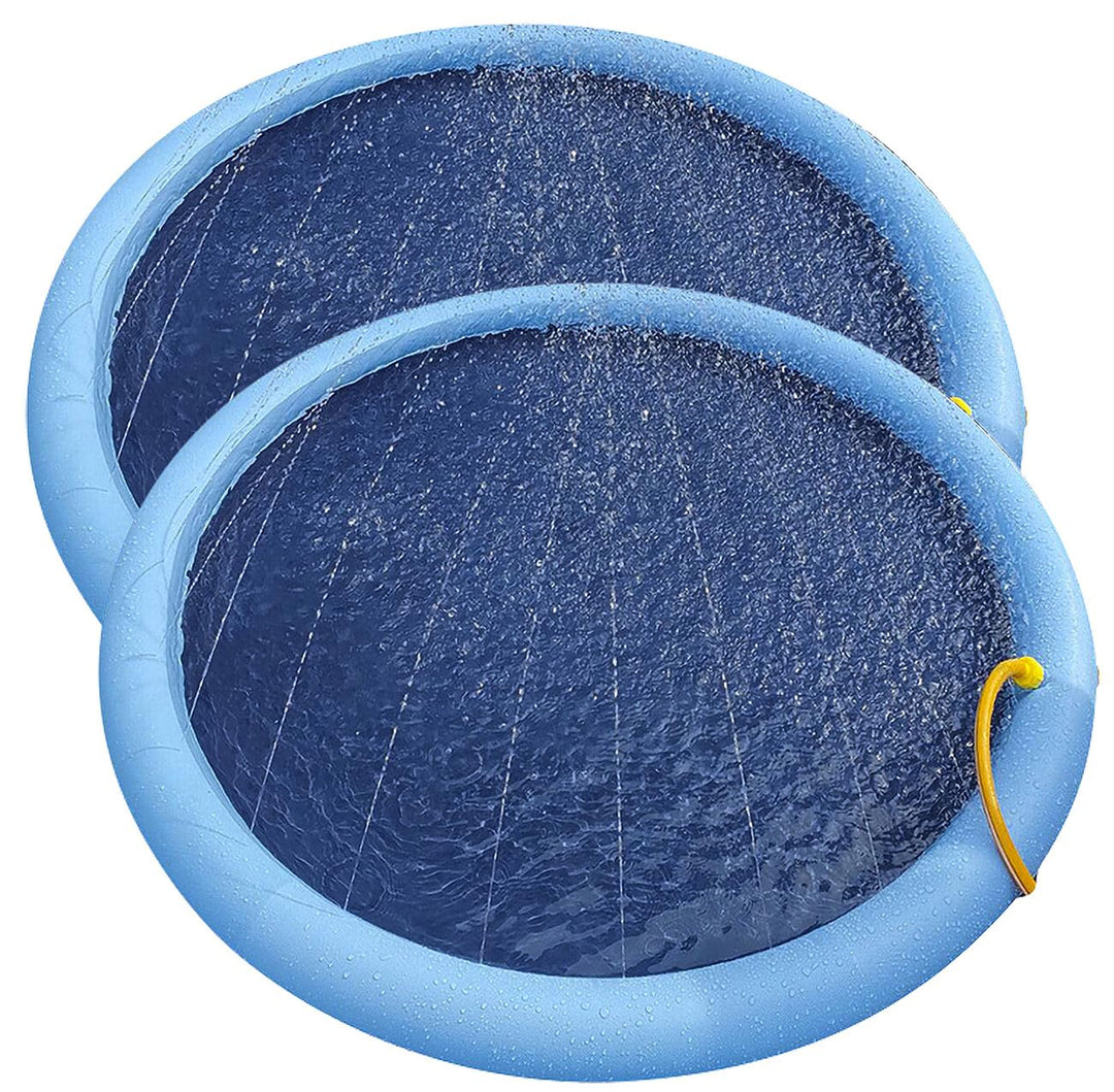 infactory Sprinklerpool: 2er-Set Wasser-Spielmatte für Kinder & Hunde, Schlauchanschluss, PVC (Sprit