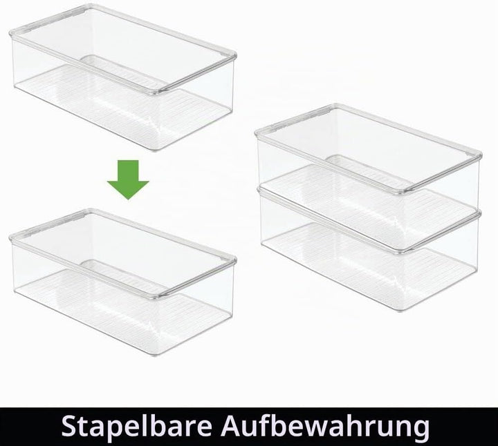 mDesign 8er-Set Kühlschrankbox – Kühlschrank Vorratsdose mit Deckel – lebensmittelechte Aufbewahrung