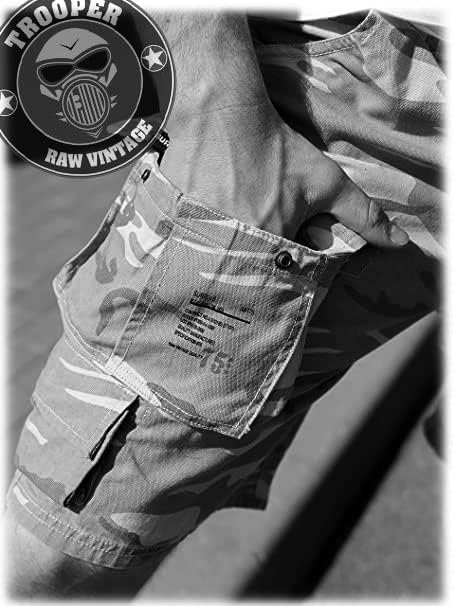 Trooper Cargo Shorts Herren – 100% Baumwolle, Robuste Militär Shorts mit vielen Taschen, Bequeme Out
